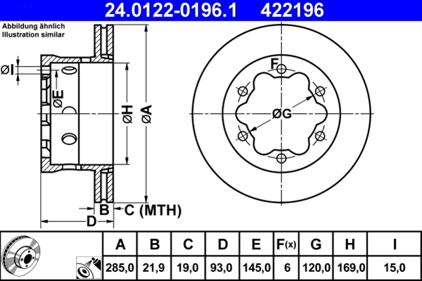 Disc frana ATE 24.0122-0196.1 [1]