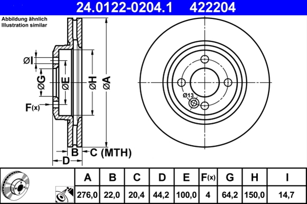 Disc frana ATE 24.0122-0204.1 [1]