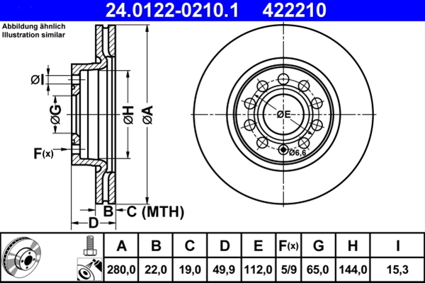 Disc frana ATE 24.0122-0210.1 [1]