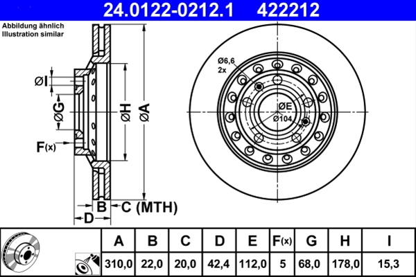 Disc frana ATE 24.0122-0212.1 [1]