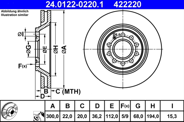 Disc frana ATE 24.0122-0220.1 [1]