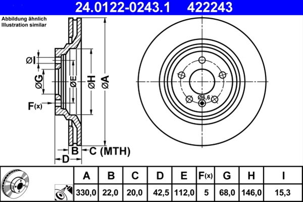 Disc frana ATE 24.0122-0243.1 [1]