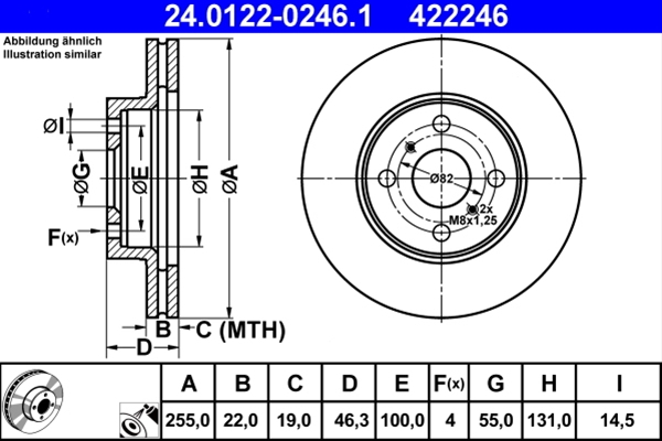 Disc frana ATE 24.0122-0246.1 [1]