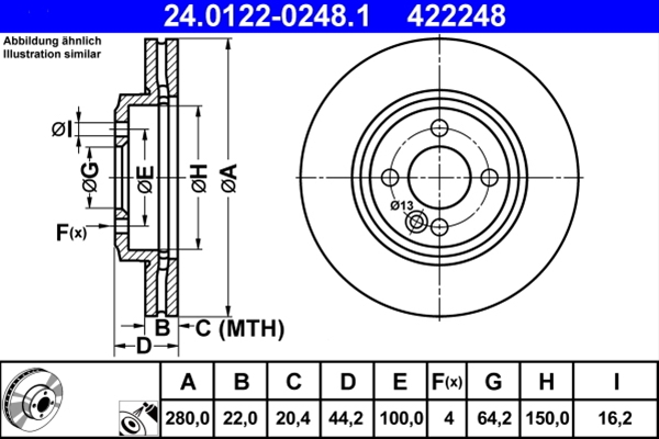 Disc frana ATE 24.0122-0248.1 [1]
