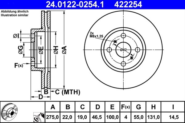Disc frana ATE 24.0122-0254.1 [1]