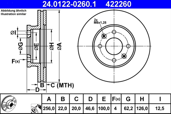 Disc frana ATE 24.0122-0260.1 [1]
