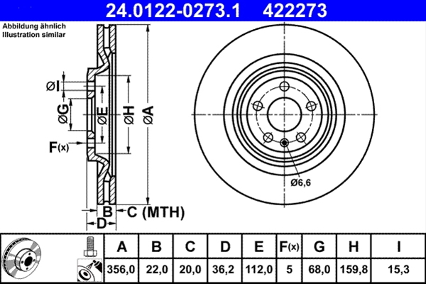 Disc frana ATE 24.0122-0273.1 [1]