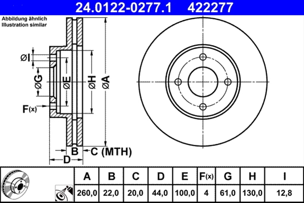 Disc frana ATE 24.0122-0277.1 [1]