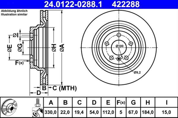 Disc frana ATE 24.0122-0288.1 [1]