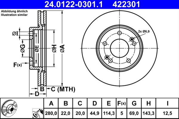 Disc frana ATE 24.0122-0301.1 [1]