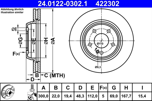 Disc frana ATE 24.0122-0302.1 [1]