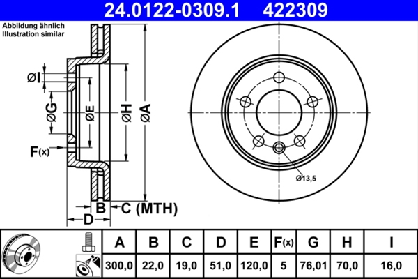 Disc frana ATE 24.0122-0309.1 [1]
