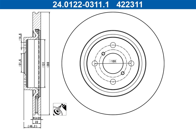 Disc frana ATE 24.0122-0311.1 [1]