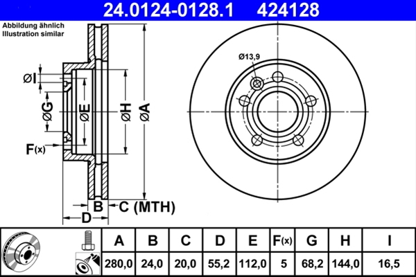 Disc frana ATE 24.0124-0128.1 [1]