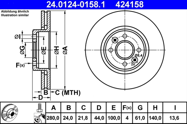 Disc frana ATE 24.0124-0158.1 [1]