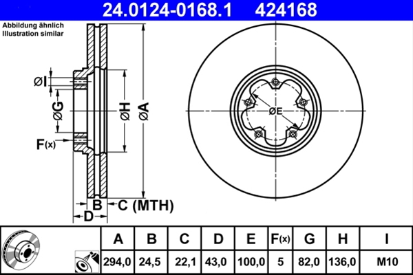 Disc frana ATE 24.0124-0168.1 [1]
