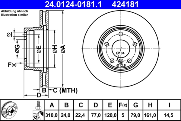 Disc frana ATE 24.0124-0181.1 [1]