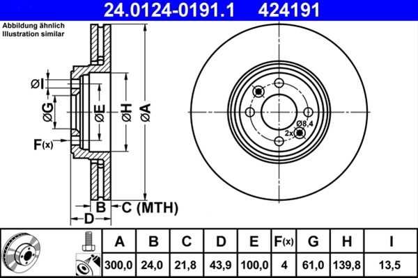 Disc frana ATE 24.0124-0191.1 [1]