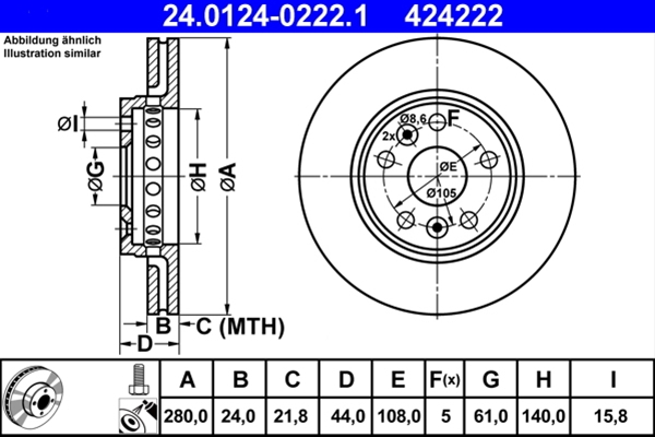 Disc frana ATE 24.0124-0222.1 [1]