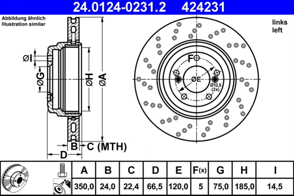 Disc frana ATE 24.0124-0231.2 [1]