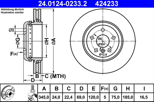 Disc frana ATE 24.0124-0233.2 [1]
