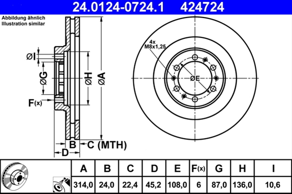 Disc frana ATE 24.0124-0724.1 [1]