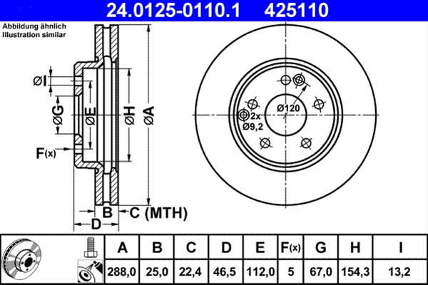 Disc frana ATE 24.0125-0110.1 [1]