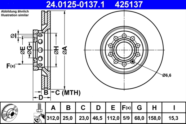 Disc frana ATE 24.0125-0137.1 [1]