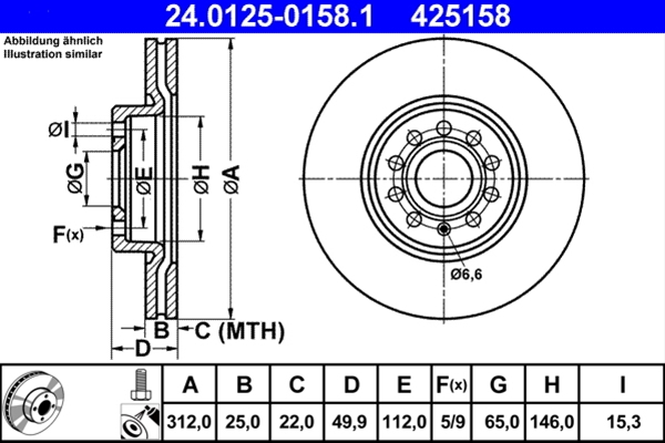 Disc frana ATE 24.0125-0158.1 [1]