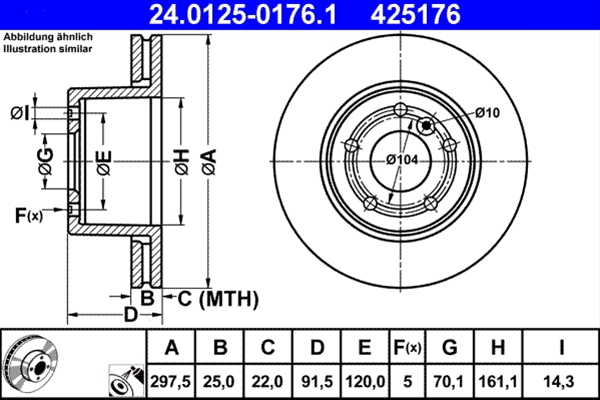 Disc frana ATE 24.0125-0176.1 [1]