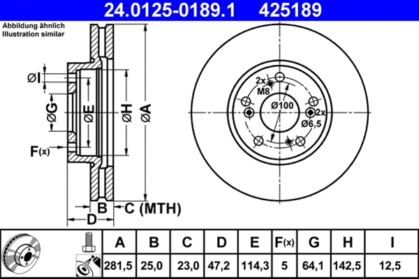 Disc frana ATE 24.0125-0189.1 [1]