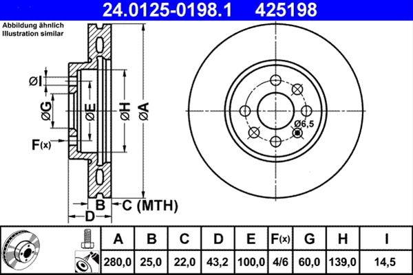 Disc frana ATE 24.0125-0198.1 [1]