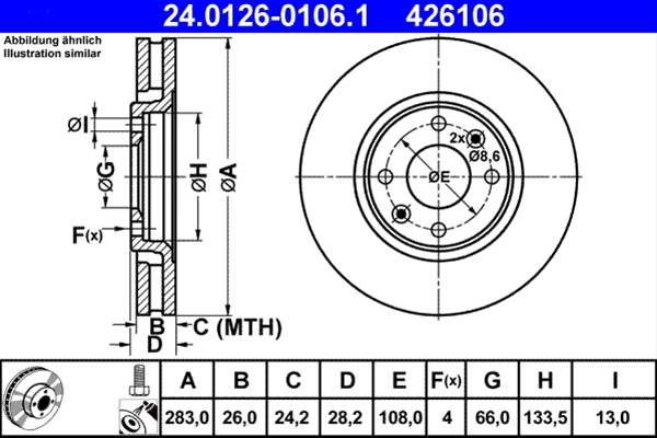 Disc frana ATE 24.0126-0106.1 [1]