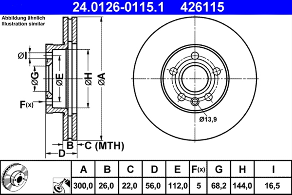 Disc frana ATE 24.0126-0115.1 [1]