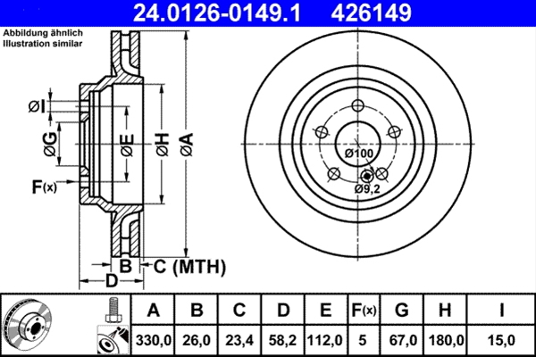 Disc frana ATE 24.0126-0149.1 [1]