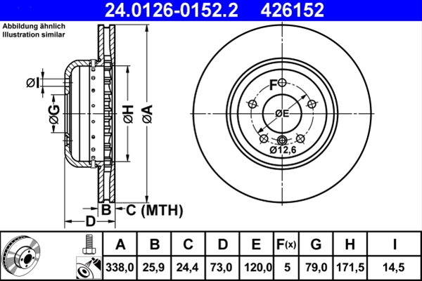 Disc frana ATE 24.0126-0152.2 [1]