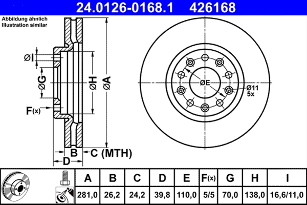 Disc frana ATE 24.0126-0168.1 [1]