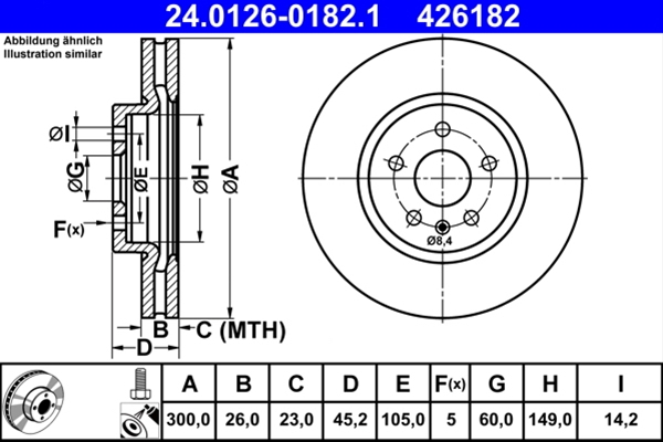 Disc frana ATE 24.0126-0182.1 [1]