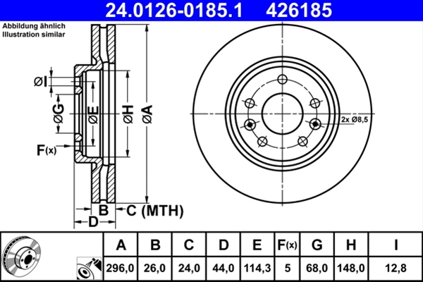 Disc frana ATE 24.0126-0185.1 [1]