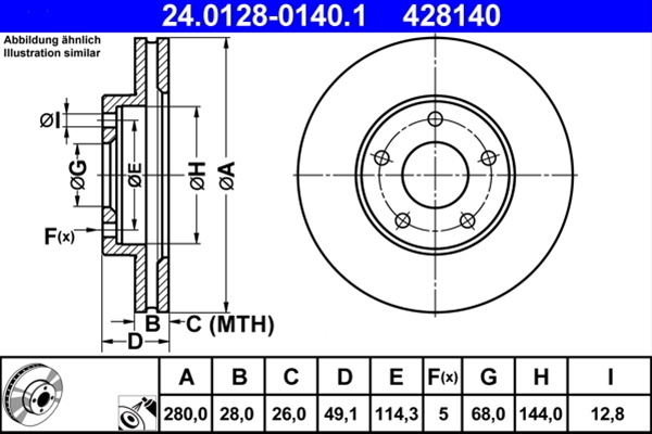 Disc frana ATE 24.0128-0140.1 [1]