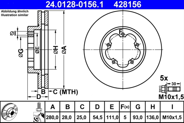Disc frana ATE 24.0128-0156.1 [1]