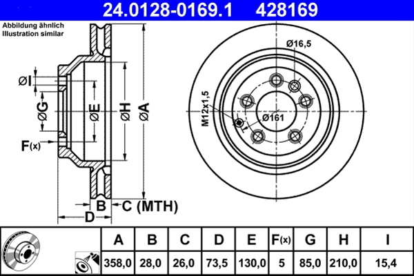 Disc frana ATE 24.0128-0169.1 [1]