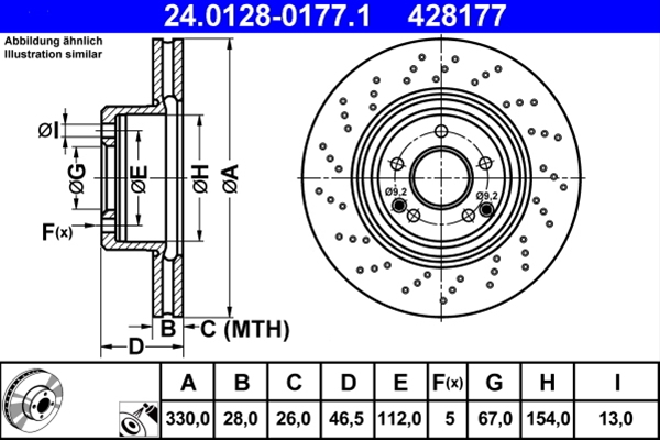 Disc frana ATE 24.0128-0177.1 [1]