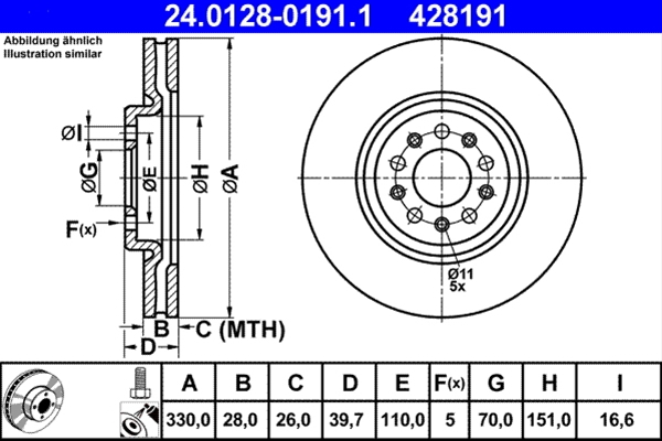 Disc frana ATE 24.0128-0191.1 [1]