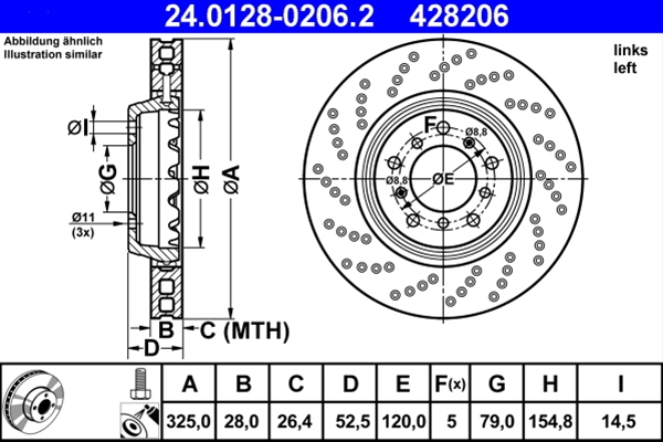 Disc frana ATE 24.0128-0206.2 [1]
