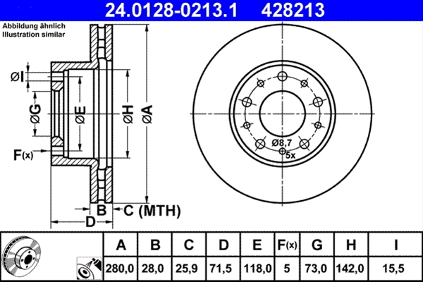 Disc frana ATE 24.0128-0213.1 [1]