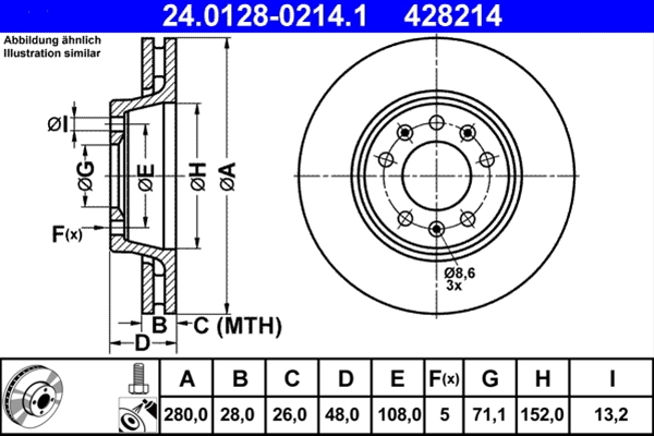 Disc frana ATE 24.0128-0214.1 [1]