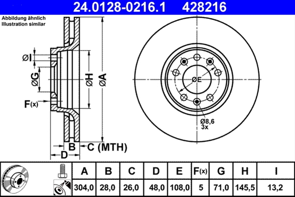 Disc frana ATE 24.0128-0216.1 [1]