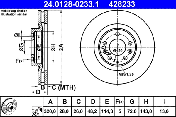 Disc frana ATE 24.0128-0233.1 [1]