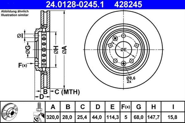 Disc frana ATE 24.0128-0245.1 [1]